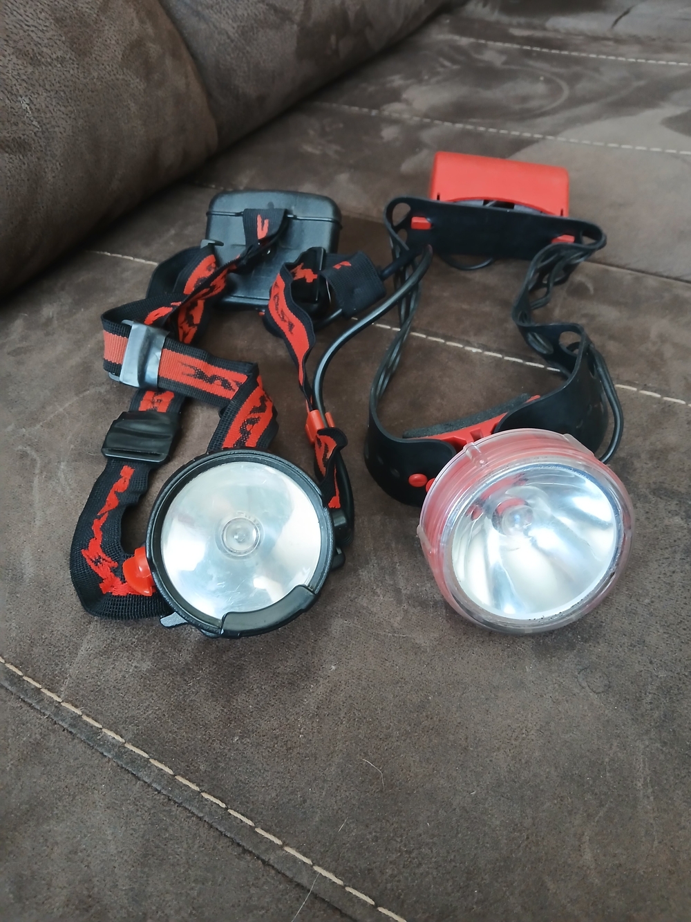 Red LED Headlamp with Adjustable Straps - Unbranded